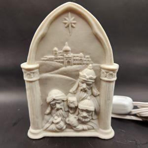 Three Wise Men Bisque Porcelain Light Christmas Holiday